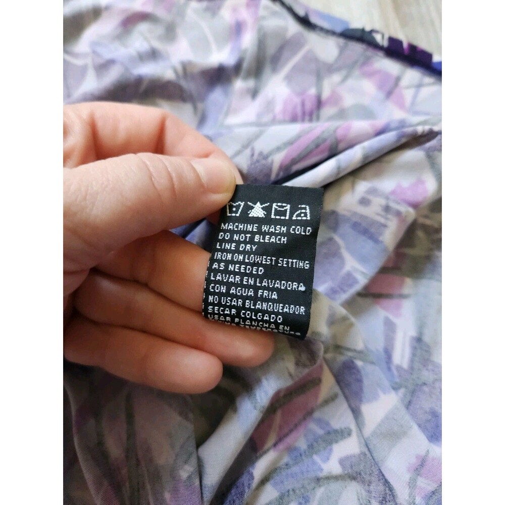 Perceptions Purple Geometric Fit Flare Dress Sleeveless Ribbed Knee Length 4P - Picture 6 of 11